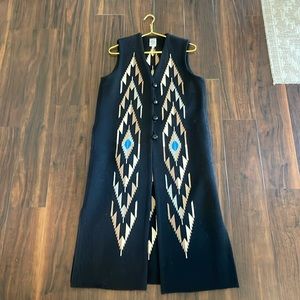 Ortega’s 100% All Wool Hand Woven from Chimayo New Mexico Womens Cape/Coat